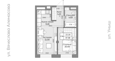 2-к. квартира, 37 м²