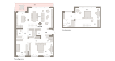 3-к. квартира, 178 м²