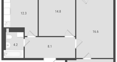 2-к. квартира, 63&nbsp;м²