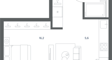 1-к. квартира, 30&nbsp;м²