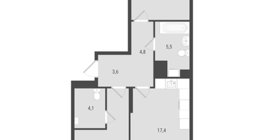 2-к. квартира, 65 м²