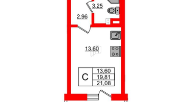 Студия, 20 м²