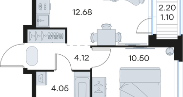 1-к. квартира, 32&nbsp;м²