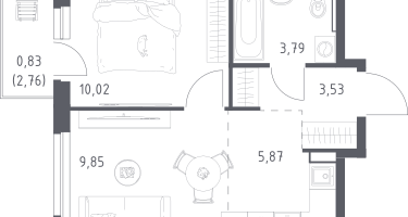 Студия, 33&nbsp;м²