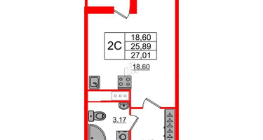 Студия, 25 м²