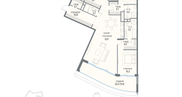 5-к. квартира, 172&nbsp;м²