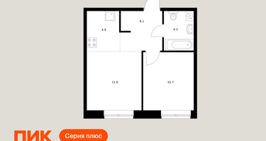 1-к. квартира, 37 м²