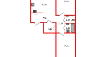 2-к. квартира, 78&nbsp;м²