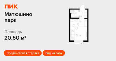 Студия, 20&nbsp;м²