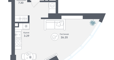 Студия, 41&nbsp;м²