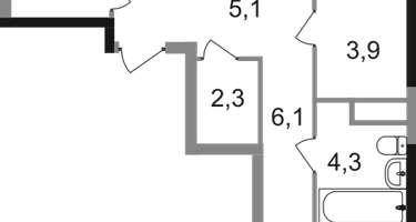 2-к. квартира, 76&nbsp;м²