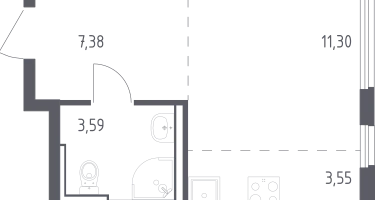 Студия, 25&nbsp;м²