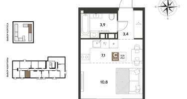 Студия, 25 м²