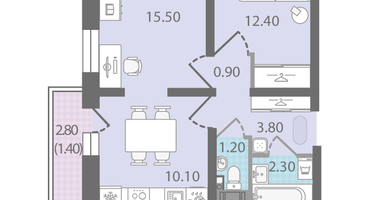 2-к. квартира, 47&nbsp;м²