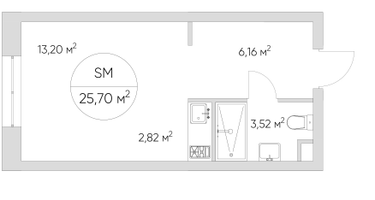 Студия, 25&nbsp;м²