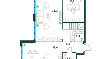 4-к. квартира, 117&nbsp;м²