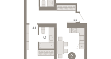 2-к. квартира, 72 м²