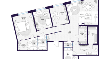 3-к. квартира, 165&nbsp;м²
