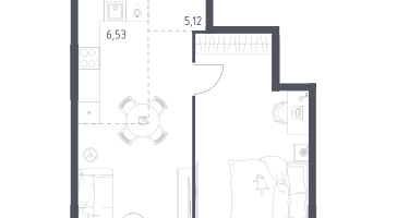 Студия, 47&nbsp;м²