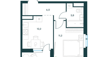 1-к. квартира, 32&nbsp;м²