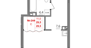 Студия, 29 м²