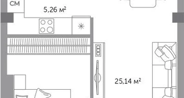 2-к. квартира, 55&nbsp;м²