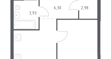 1-к. квартира, 37&nbsp;м²
