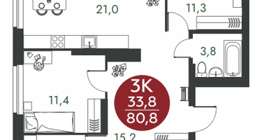 3-к. квартира, 80&nbsp;м²
