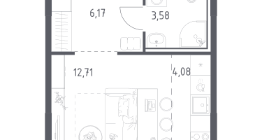 Студия, 26&nbsp;м²