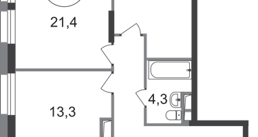 2-к. квартира, 68 м²