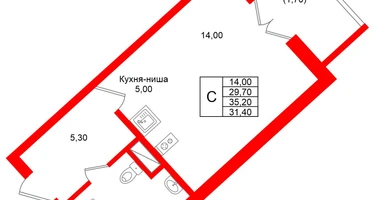 Студия, 31 м²