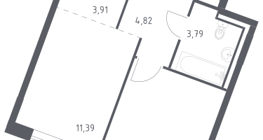Студия, 34&nbsp;м²