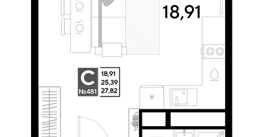 Студия, 27&nbsp;м²