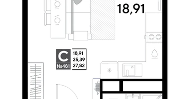 Студия, 27&nbsp;м²