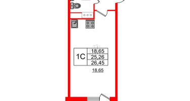 Студия, 24&nbsp;м²