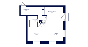 2-к. квартира, 60&nbsp;м²