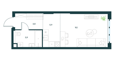 Студия, 31 м²