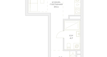 Студия, 27&nbsp;м²