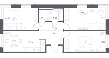 Студия, 80&nbsp;м²