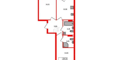 2-к. квартира, 54&nbsp;м²