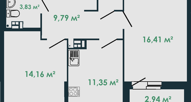 2-к. квартира, 58&nbsp;м²