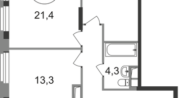 2-к. квартира, 68 м²