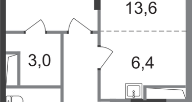 2-к. квартира, 54 м²