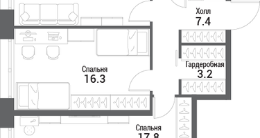 2-к. квартира, 69 м²