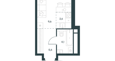 Студия, 22 м²
