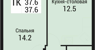 1-к. квартира, 37&nbsp;м²