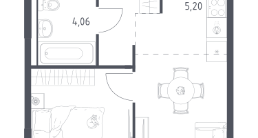 Студия, 33&nbsp;м²