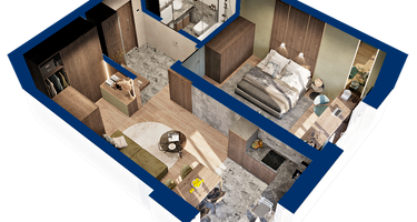 1-к. квартира, 43&nbsp;м²