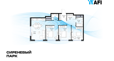 3-к. квартира, 77 м²
