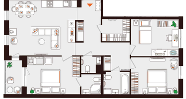 3-к. квартира, 94&nbsp;м²